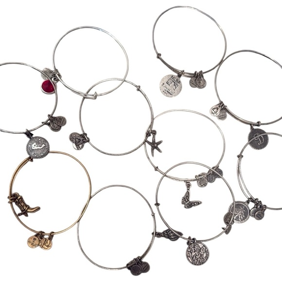 Alex and Ani Silver and Gold Charm Bracelets - Picture 1 of 8